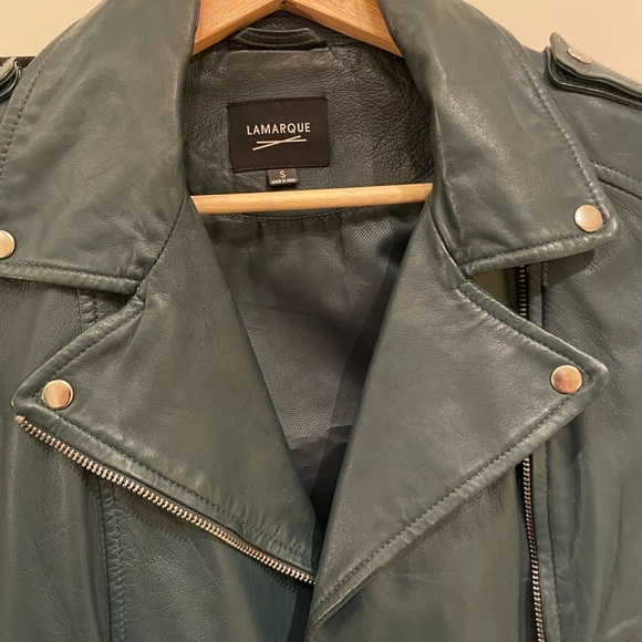 Deep Teal Italian Leather jacket - Picture 6 of 6